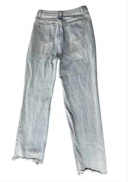 SHEIN Jeans Womens Medium US 6 Light Blue Distressed High Rise Streetwear Ripped - Picture 4 of 7